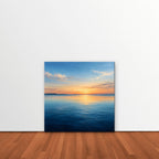 Calm Sea Sunset Canvas Art - Square – Stretched Canvas Only in room setting