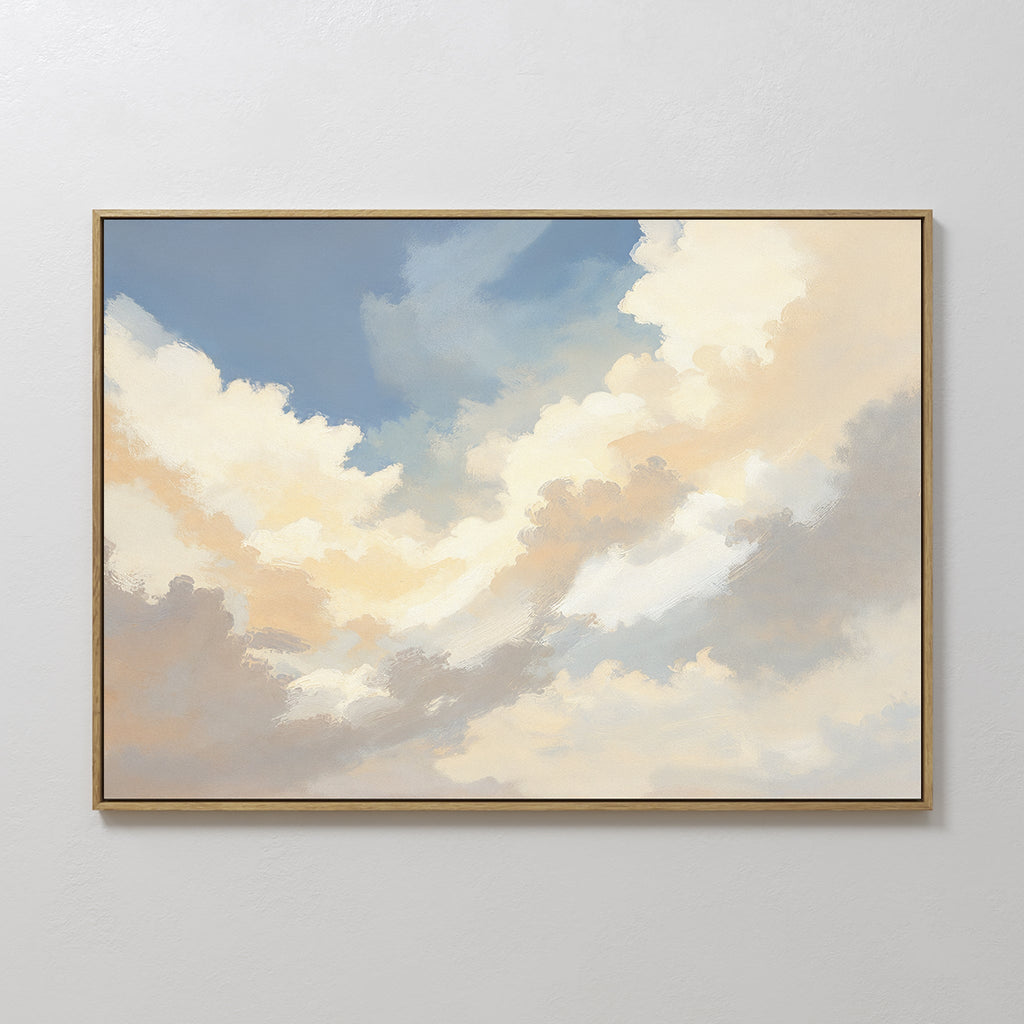 Where Heaven Breathes – blue cloud canvas wall art print by Aspire Prints
