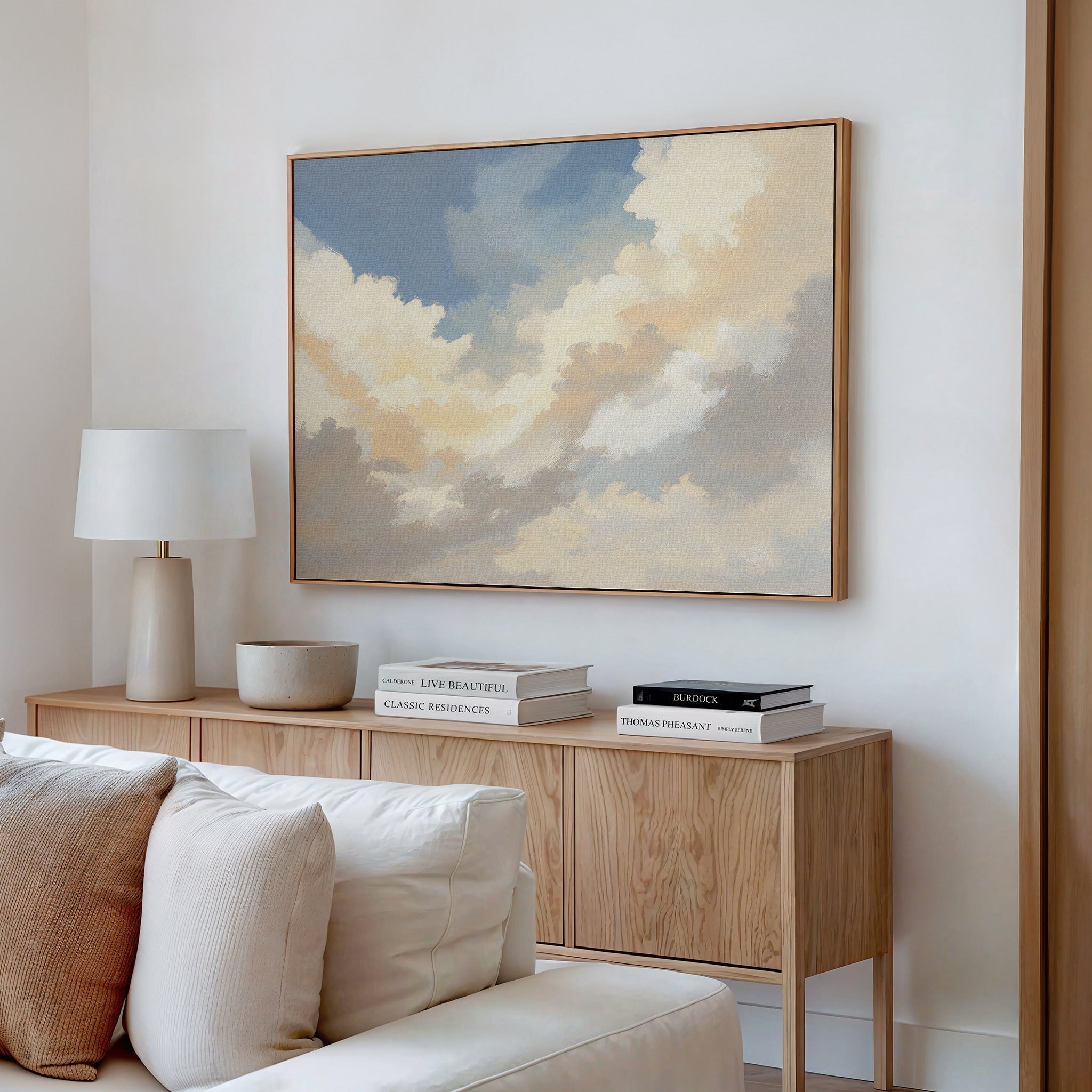 Where Heaven Breathes – blue cloud canvas wall art print by Aspire Prints