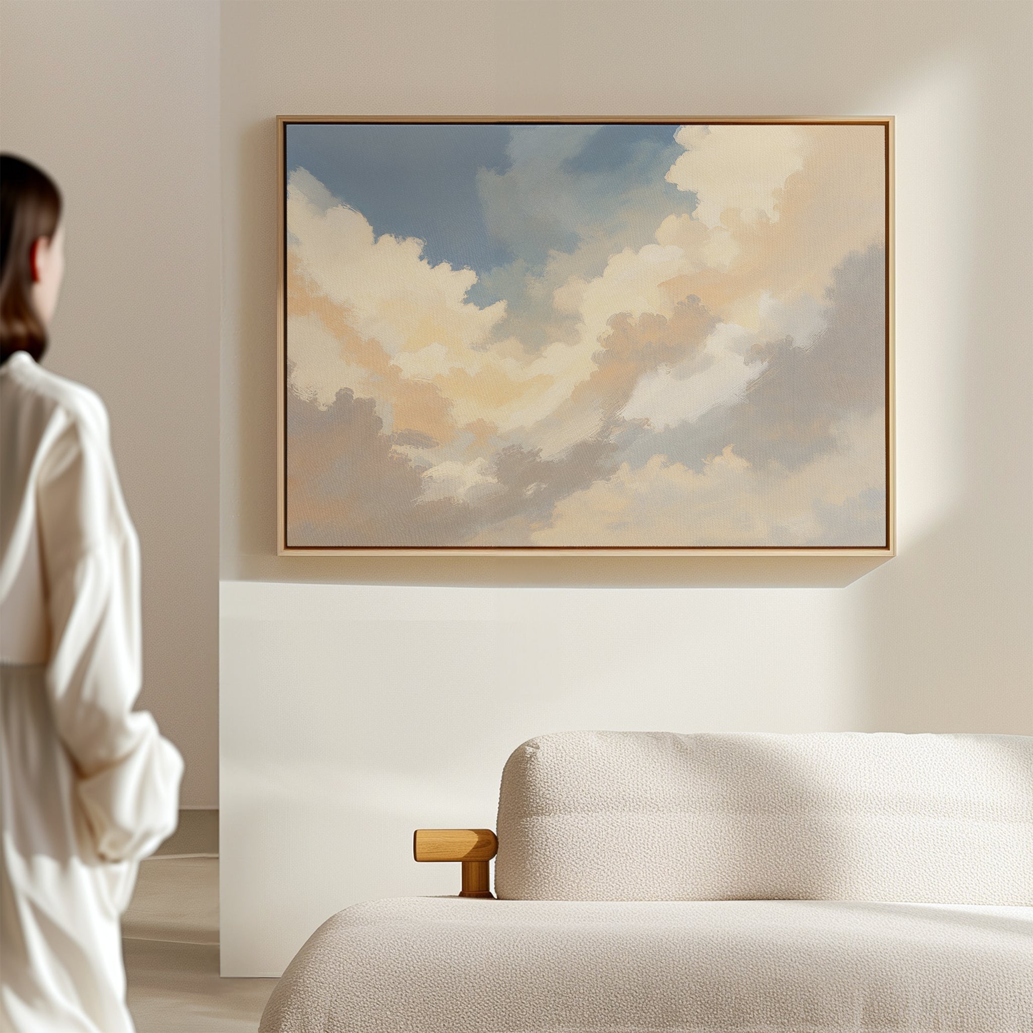 Where Heaven Breathes – blue cloud canvas wall art print by Aspire Prints