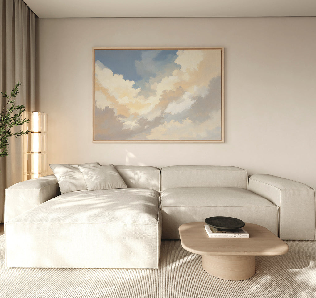 Where Heaven Breathes – blue cloud canvas wall art print by Aspire Prints