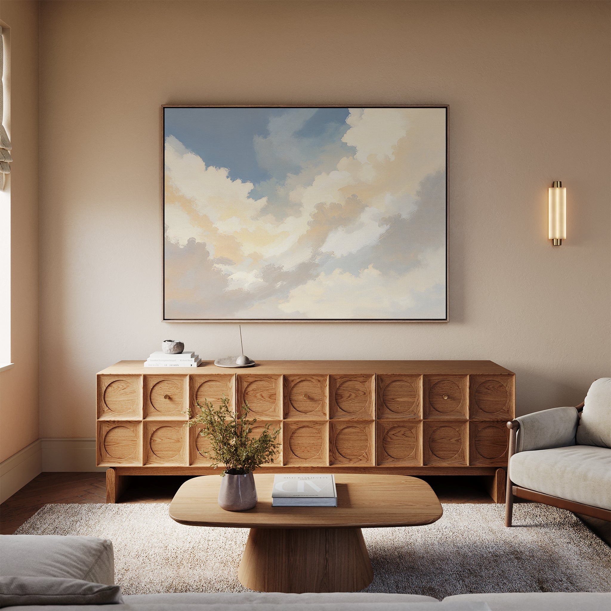 Where Heaven Breathes – blue cloud canvas wall art print by Aspire Prints