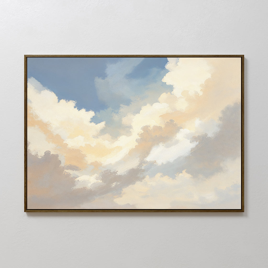 Where Heaven Breathes – blue cloud canvas wall art print by Aspire Prints