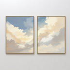 Whispers of the Heavens – Set of 2 Canvas Prints set of 2 – blue cloud canvas wall art by Aspire Prints