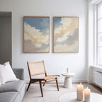 Whispers of the Heavens – Set of 2 Canvas Prints set of 2 – blue cloud canvas wall art by Aspire Prints