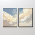 Whispers of the Heavens – Set of 2 Canvas Prints set of 2 – blue cloud canvas wall art by Aspire Prints