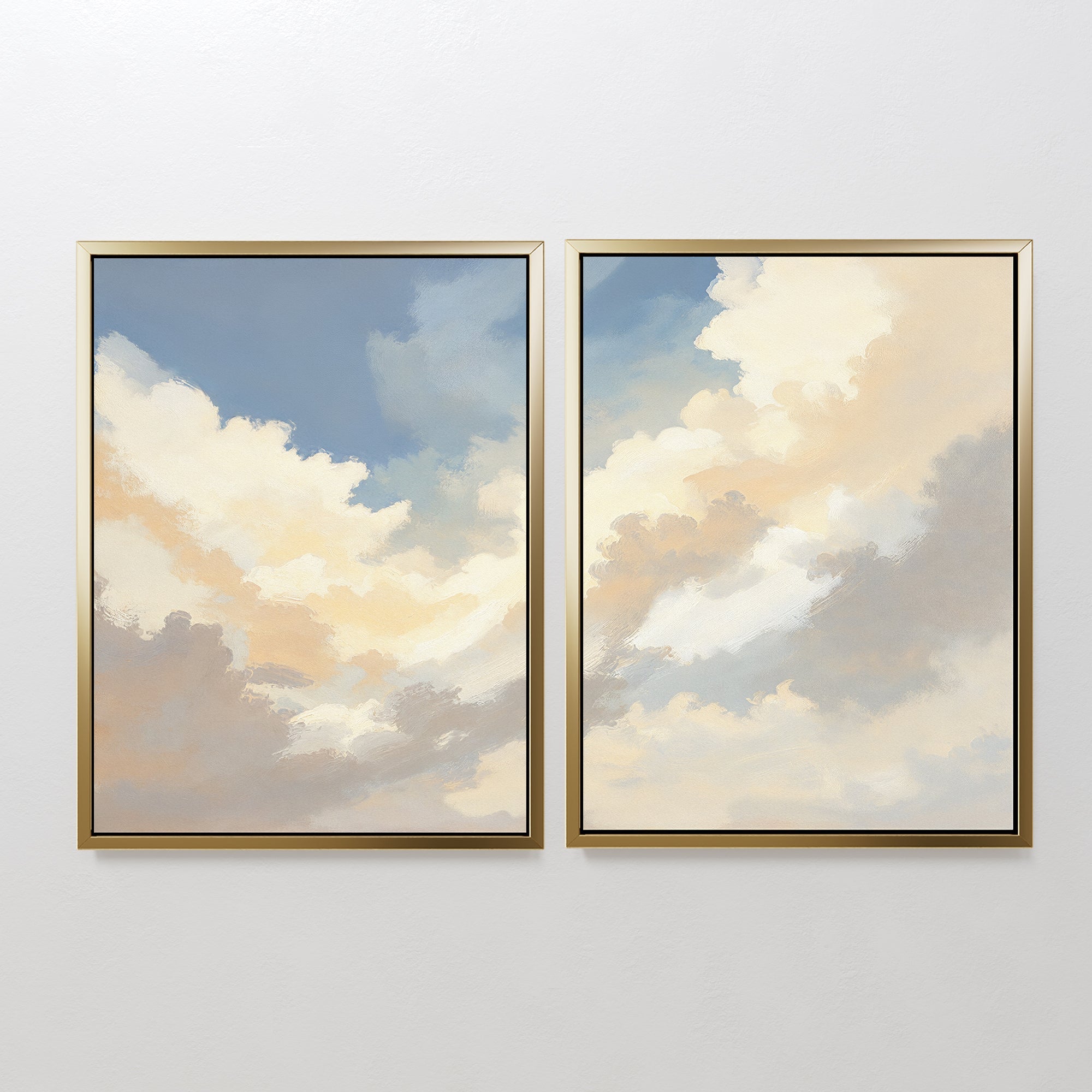 Whispers of the Heavens – Set of 2 Canvas Prints set of 2 – blue cloud canvas wall art by Aspire Prints