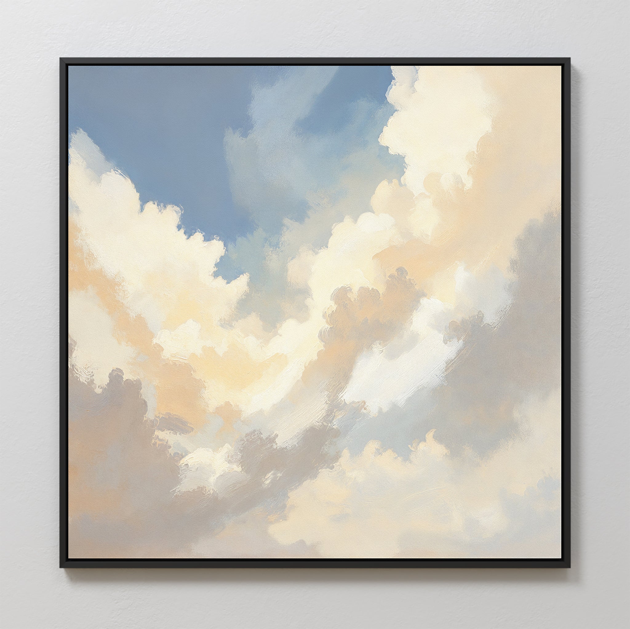 Where Heaven Softens – blue cloud canvas wall art print by Aspire Prints