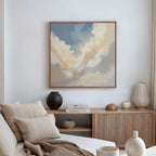 Where Heaven Softens – blue cloud canvas wall art print by Aspire Prints
