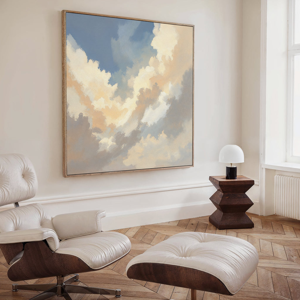 Where Heaven Softens – blue cloud canvas wall art print by Aspire Prints