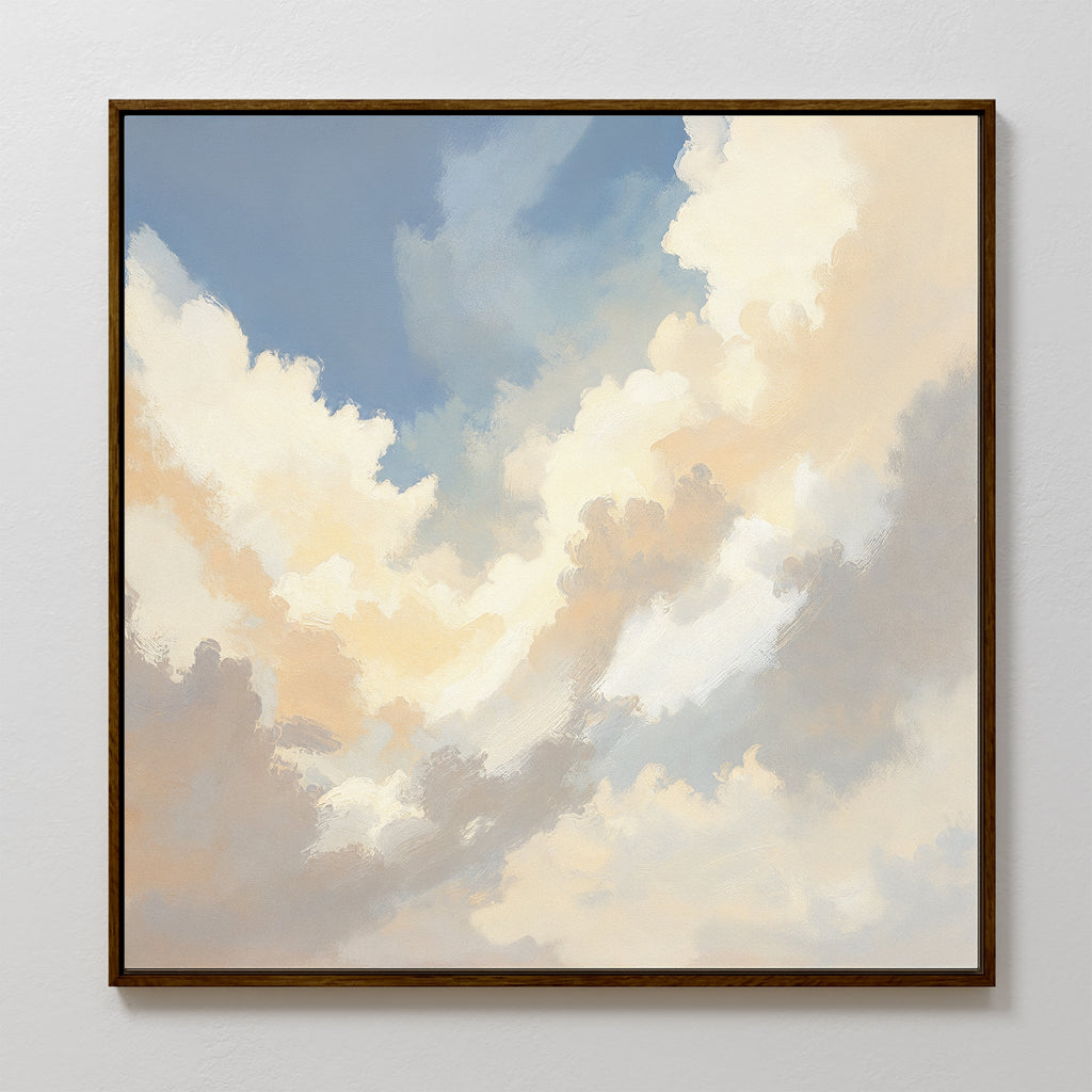 Where Heaven Softens – blue cloud canvas wall art print by Aspire Prints
