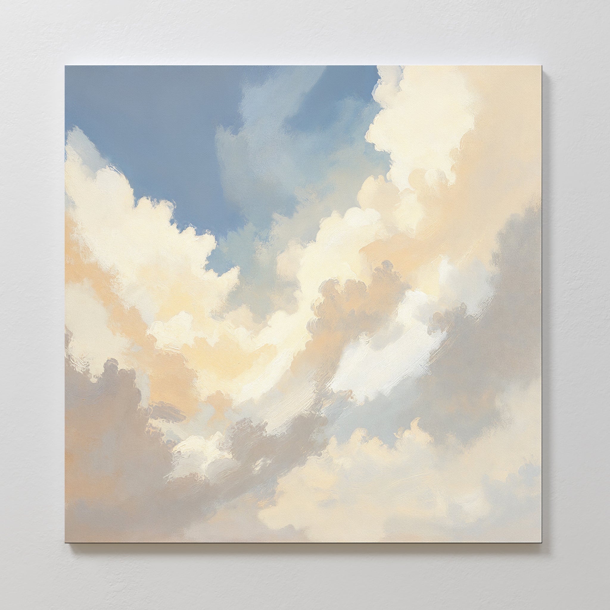 Where Heaven Softens – blue cloud canvas wall art print by Aspire Prints