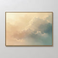 Whispers of a Champagne Sky – beige and white cloud canvas wall art print by Aspire Prints