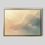 Whispers of a Champagne Sky – beige and white cloud canvas wall art print by Aspire Prints