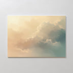 Whispers of a Champagne Sky – beige and white cloud canvas wall art print by Aspire Prints