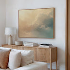 Whispers of a Champagne Sky – beige and white cloud canvas wall art print by Aspire Prints