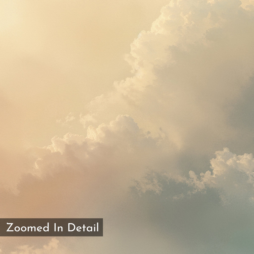 Whispers of a Champagne Sky – beige and white cloud canvas wall art print by Aspire Prints