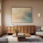 Whispers of a Champagne Sky – beige and white cloud canvas wall art print by Aspire Prints