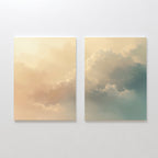 Whispers of the Cloudfields – Set of 2 Canvas Prints set of 2 – beige and white cloud canvas wall art by Aspire Prints