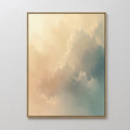 Whispered Skies at Dawn – beige and white cloud canvas wall art print by Aspire Prints