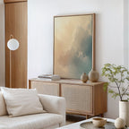 Whispered Skies at Dawn – beige and white cloud canvas wall art print by Aspire Prints