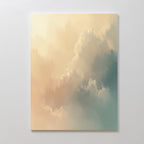 Whispered Skies at Dawn – beige and white cloud canvas wall art print by Aspire Prints