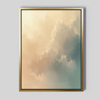 Whispered Skies at Dawn – beige and white cloud canvas wall art print by Aspire Prints