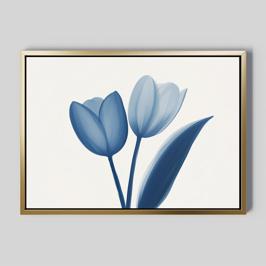 Whispers in Azure – blue botanical canvas wall art print by Aspire Prints