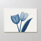 Whispers in Azure – blue botanical canvas wall art print by Aspire Prints