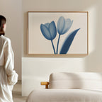 Whispers in Azure – blue botanical canvas wall art print by Aspire Prints