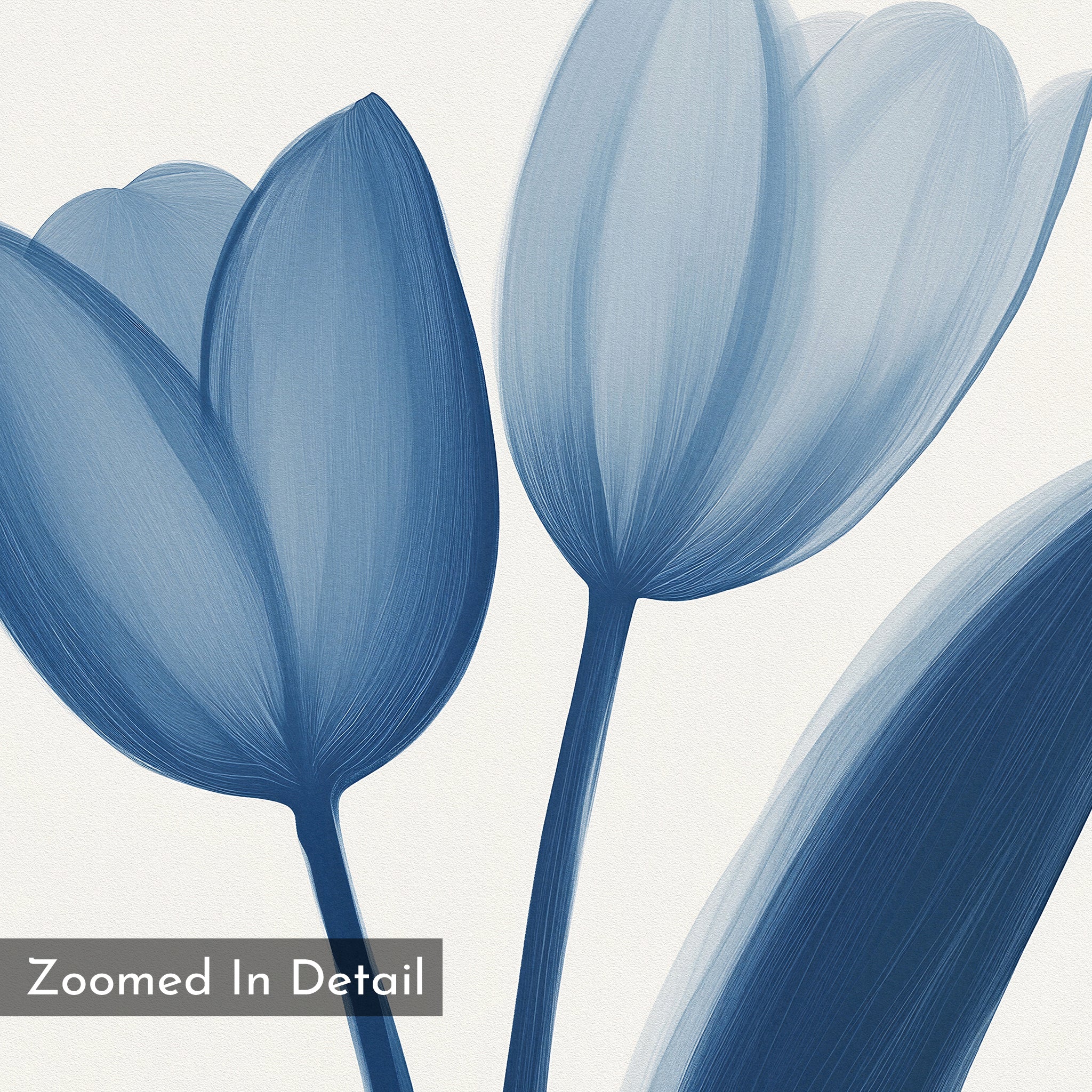 Whispers in Azure – blue botanical canvas wall art print by Aspire Prints