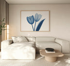 Whispers in Azure – blue botanical canvas wall art print by Aspire Prints