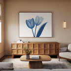Whispers in Azure – blue botanical canvas wall art print by Aspire Prints