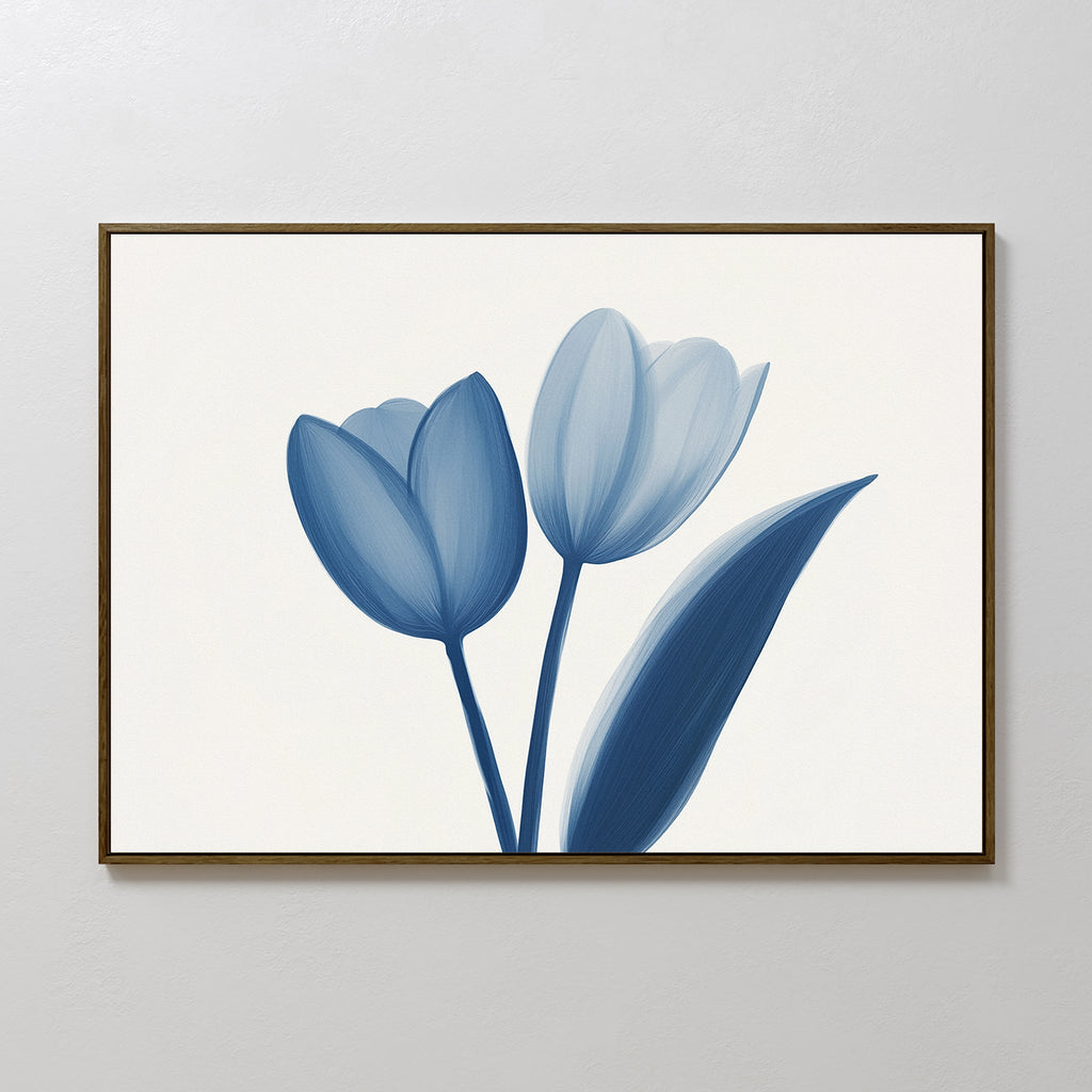 Whispers in Azure – blue botanical canvas wall art print by Aspire Prints