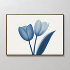Whispers in Azure – blue botanical canvas wall art print by Aspire Prints