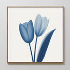 Whispers in Azure – blue botanical canvas wall art print by Aspire Prints