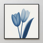 Whispers in Azure – blue botanical canvas wall art print by Aspire Prints