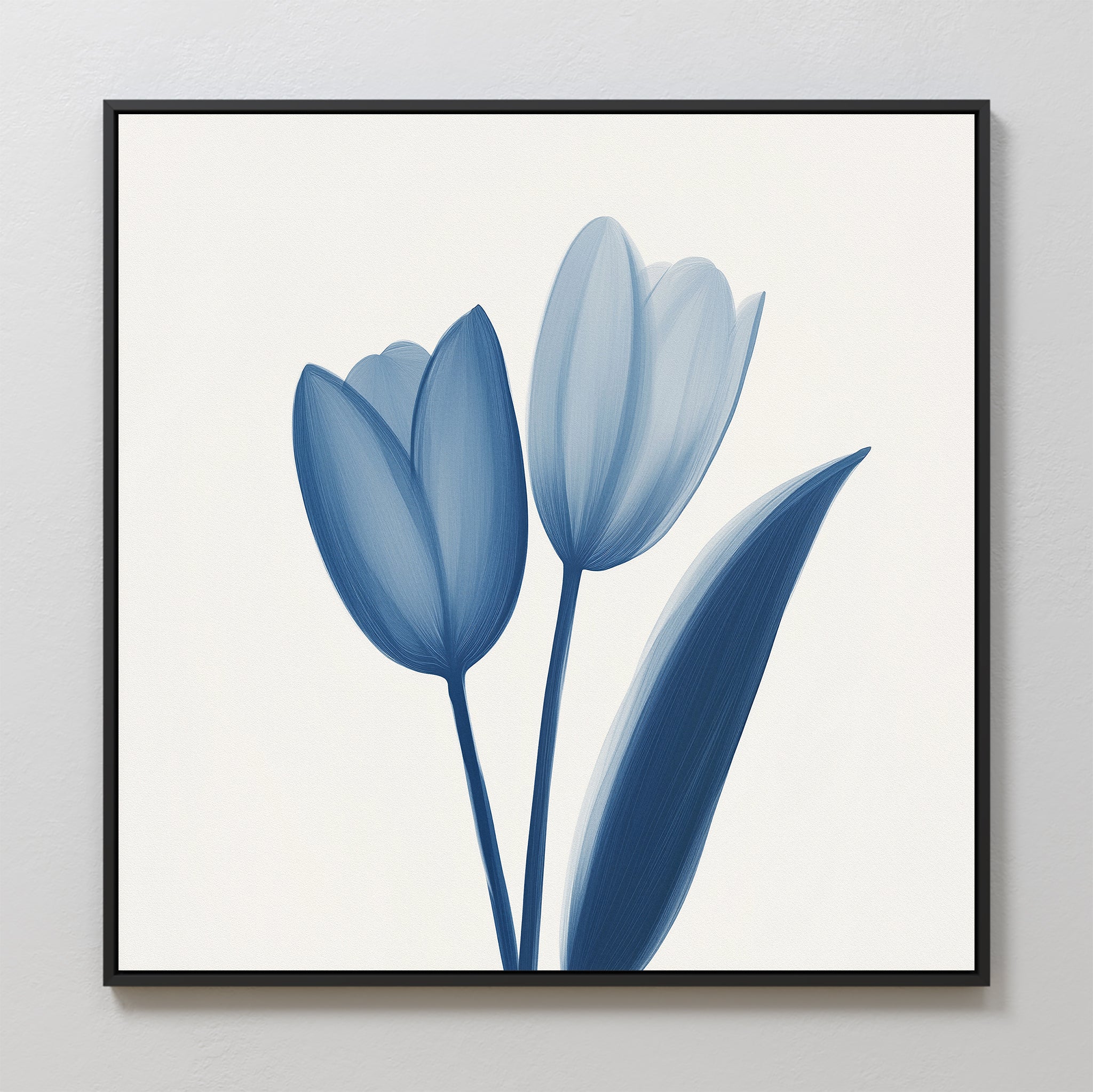 Whispers in Azure – blue botanical canvas wall art print by Aspire Prints