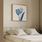 Whispers in Azure – blue botanical canvas wall art print by Aspire Prints