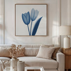 Whispers in Azure – blue botanical canvas wall art print by Aspire Prints
