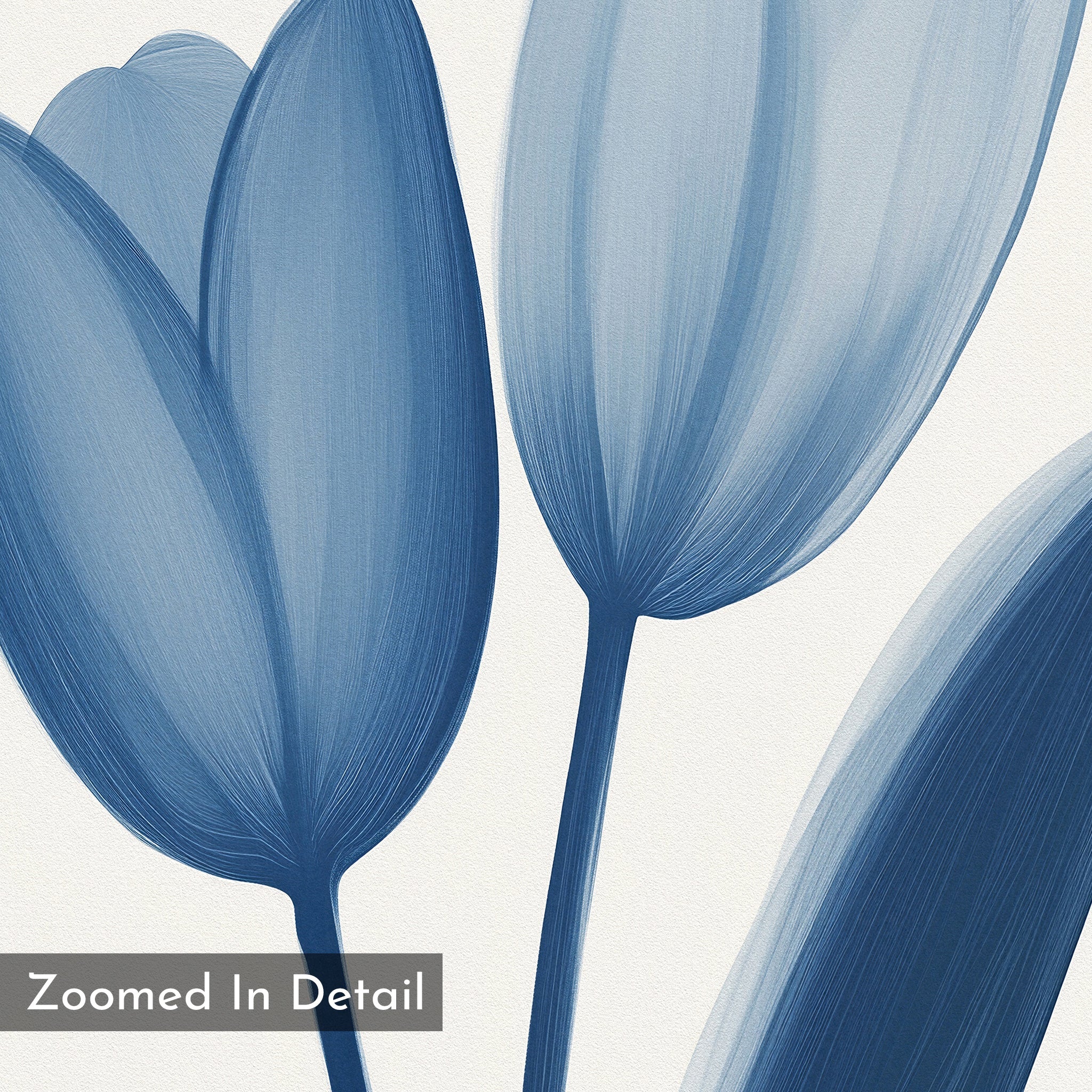 Whispers in Azure – blue botanical canvas wall art print by Aspire Prints