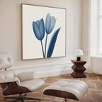Whispers in Azure – blue botanical canvas wall art print by Aspire Prints