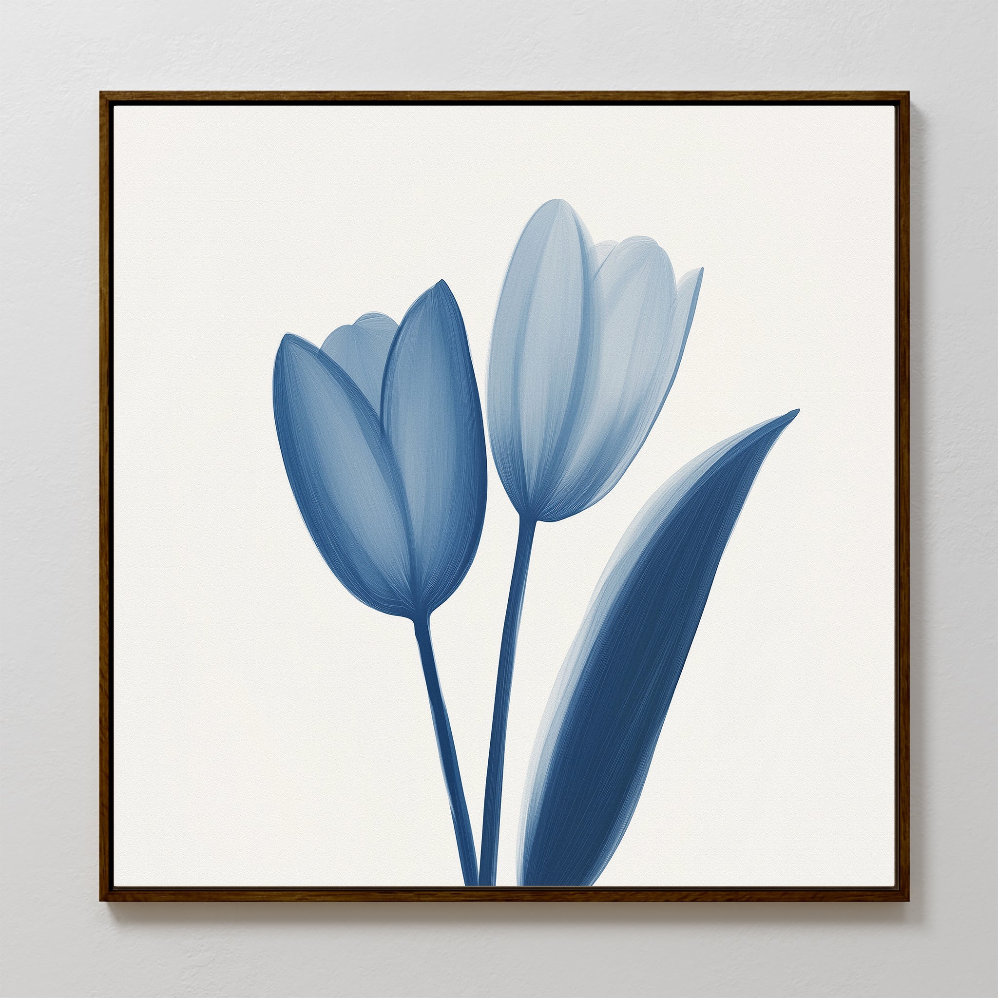 Whispers in Azure – blue botanical canvas wall art print by Aspire Prints