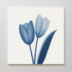 Whispers in Azure – blue botanical canvas wall art print by Aspire Prints