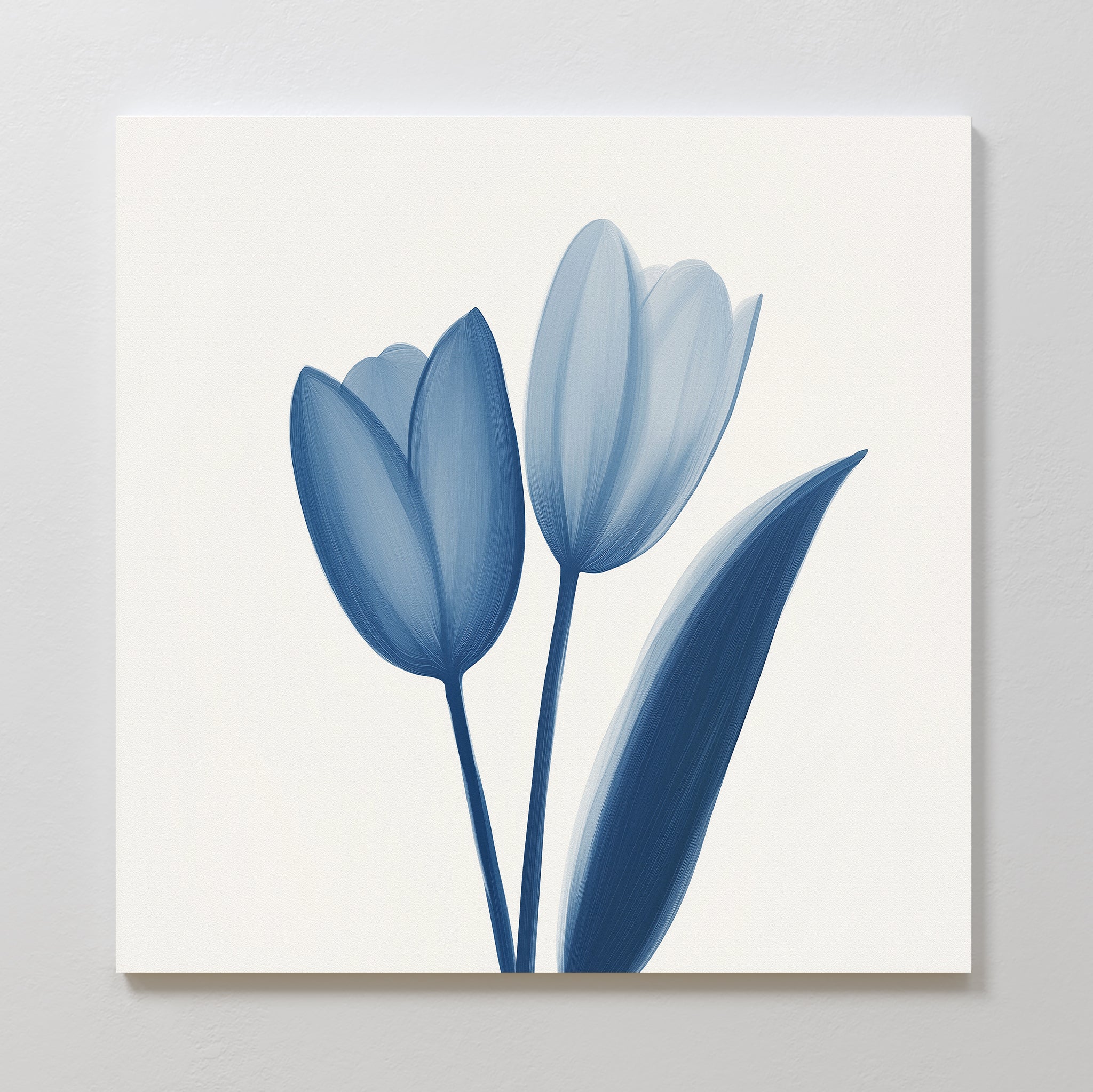 Whispers in Azure – blue botanical canvas wall art print by Aspire Prints