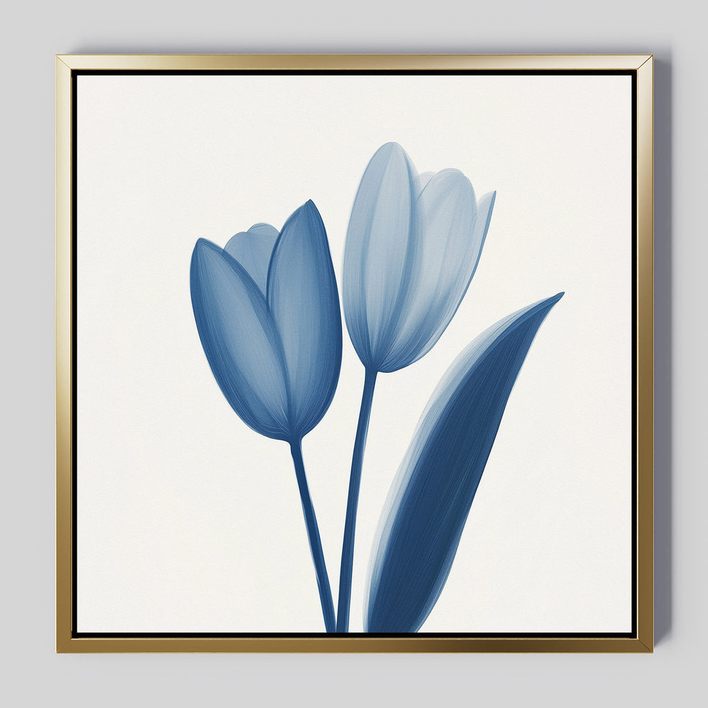 Whispers in Azure – blue botanical canvas wall art print by Aspire Prints