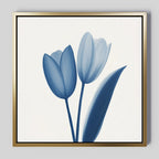 Whispers in Azure – blue botanical canvas wall art print by Aspire Prints