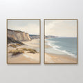 Whispering Tides Diptych – Set of 2 Canvas Prints set of 2 – blue vintage canvas wall art by Aspire Prints