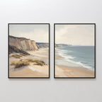 Whispering Tides Diptych – Set of 2 Canvas Prints set of 2 – blue vintage canvas wall art by Aspire Prints