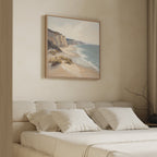 Whispering Tide at Chalk Cove Canvas Print – blue vintage canvas wall art print by Aspire Prints
